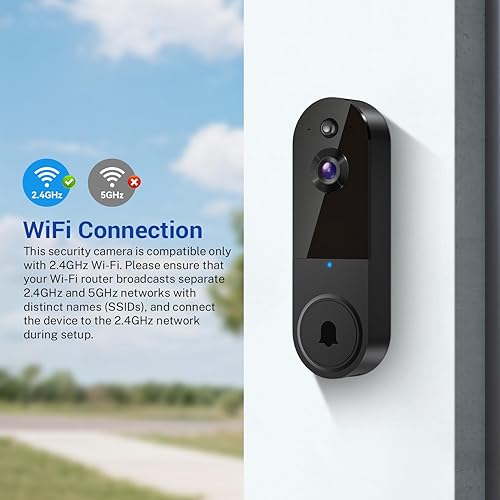Miniatura 3 de Timbre de video inalámbrico Wi-Fi con visión nocturna, audio bidireccional, detección de movimiento AI y almacenamiento en la nube (se vende por