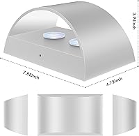 Vista 3 de Juego de dos apliques de pared Modernas luces LED de pared para interiores, luz de montaje en pared arriba y abajo, aluminio, cableado, regulable