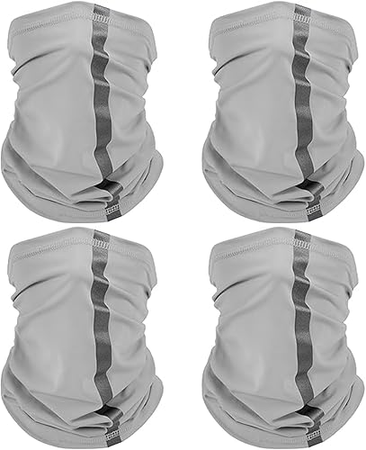 SATINIOR 4 piezas de polaina reflectante para el cuello, bandana de seguridad de neón, protección contra el viento, el polvo, UV, bufanda para
