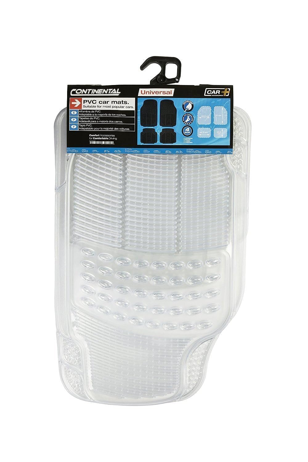 SUMEXTransparent Clear Car Floor Mat (CAR+ original CONTINENTAL, 4 pieces, trim-to-fit, beautiful design) Universal for all cars Trucks SUV by FLAK