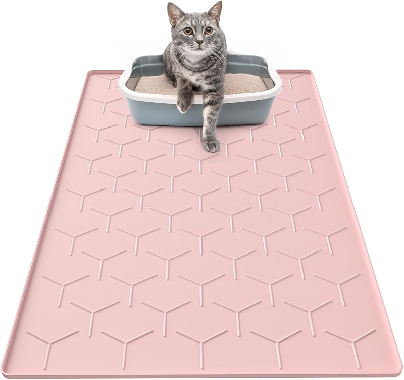 Tapete de Silicone para Caixa de Areia de Gatos Garoopion Rosa 86,36 × 55,88 cm