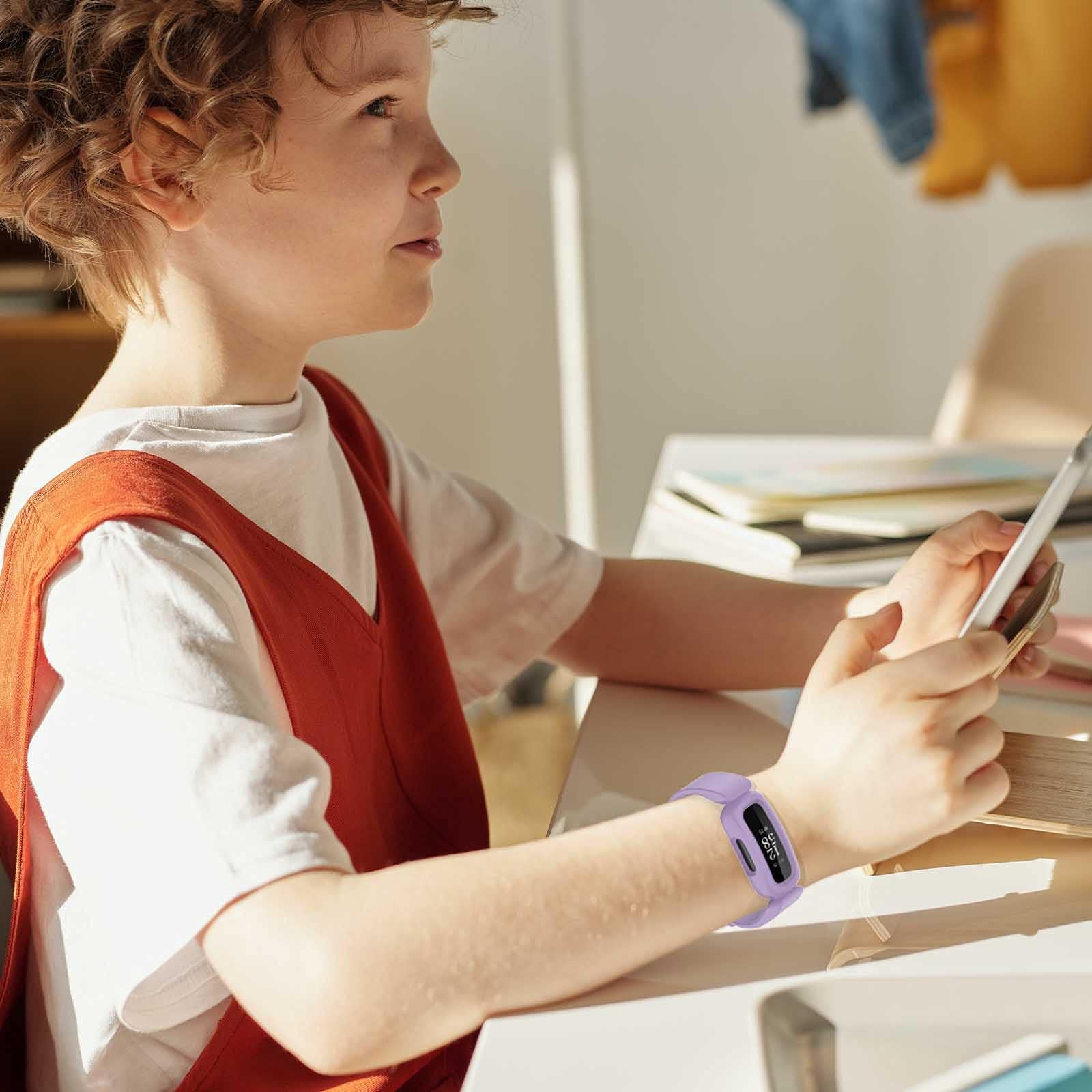 TopPerfekt Bands Compatible with Fitbit Ace 3, Soft Silicone Waterproof Bracelet Accessories Sports Watch Strap Replacement for Fitbit Ace 3 Boys Girls(Lavender)