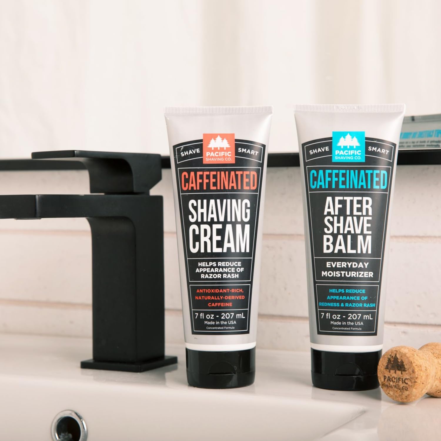 Pacific Shaving Company Caffeinated Shaving Cream & Aftershave Set - Shave Kit for Men - Antioxidant + Caffeine Enriched Shave Cream + Aftershave Lotion (7 Oz, 2 Pack) - Image 3