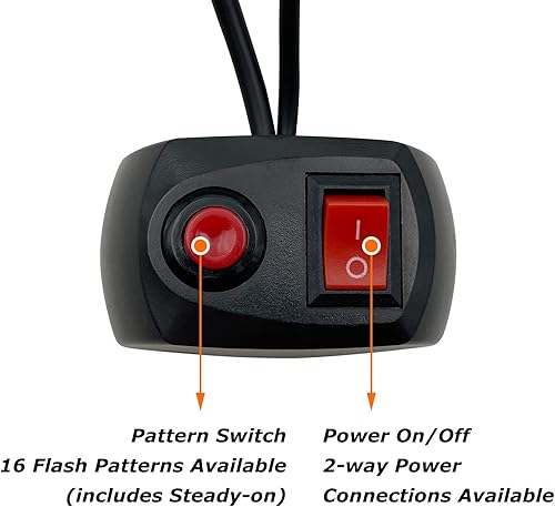 Miniatura 3 de (Actualización 2) Luces estroboscópicas LED para vehículos de emergencia, camiones, 12-24V, IP66, impermeable (ámbar)