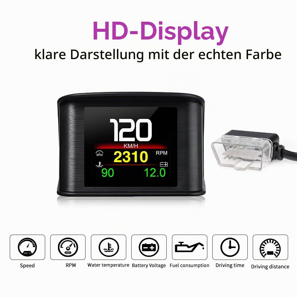 P10 PRO Auto OBD2 Head Up Display Digital Geschwindigkeitsmesser an Bord Computer Übergeschwindigkeitslarm Motor Fehlercode Elektronisches Zubehör