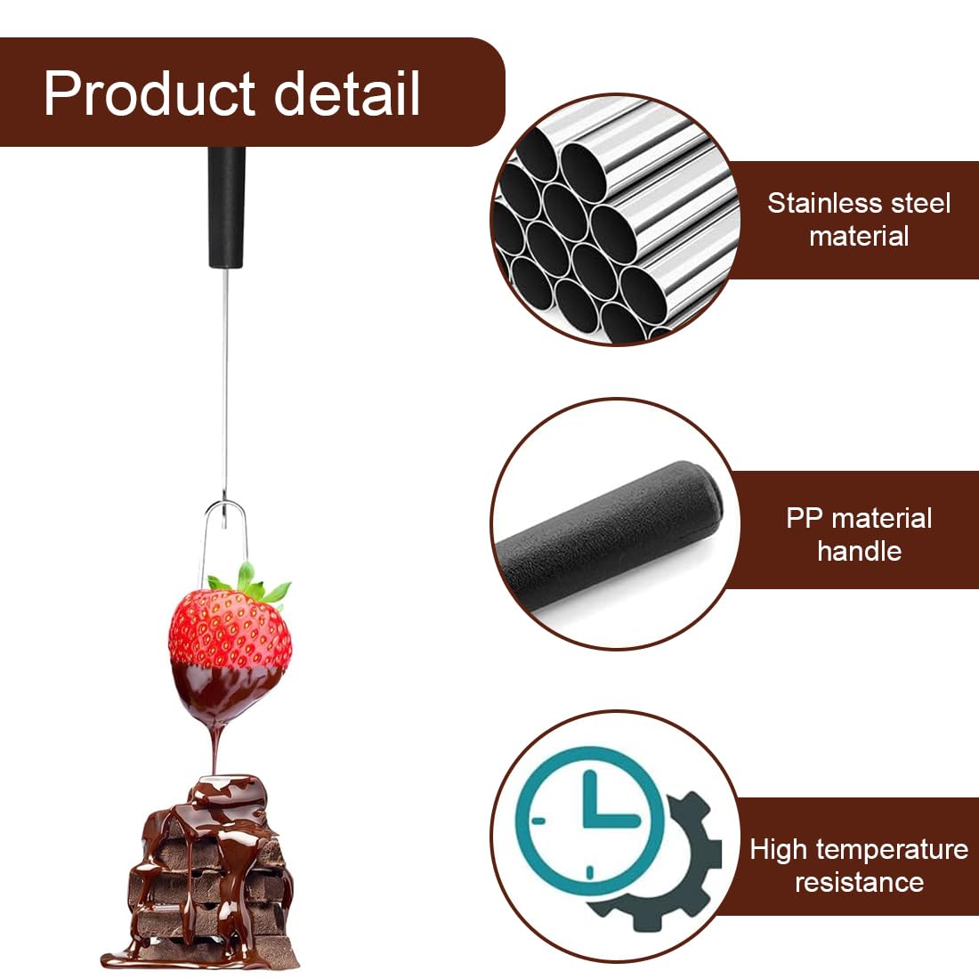 WeddHuis Lot de 4 Fourchettes à Pralinés, Acier Inoxydable, Ustensiles pour Chocolats, Bonbons, Truffes et Confiseries Faits Maison (avec Grille)