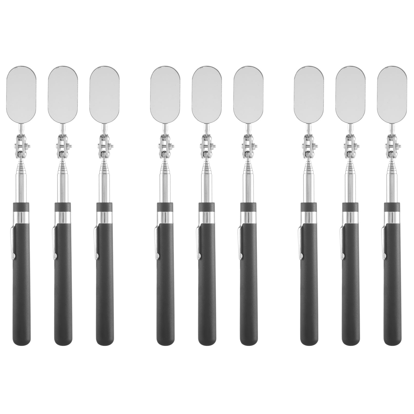 Jnchdghwa 9 Pieces Telescoping Inspection Mirror Observe Mirror Inspection Tool for Check the Condition of the Vehicle(Oval)