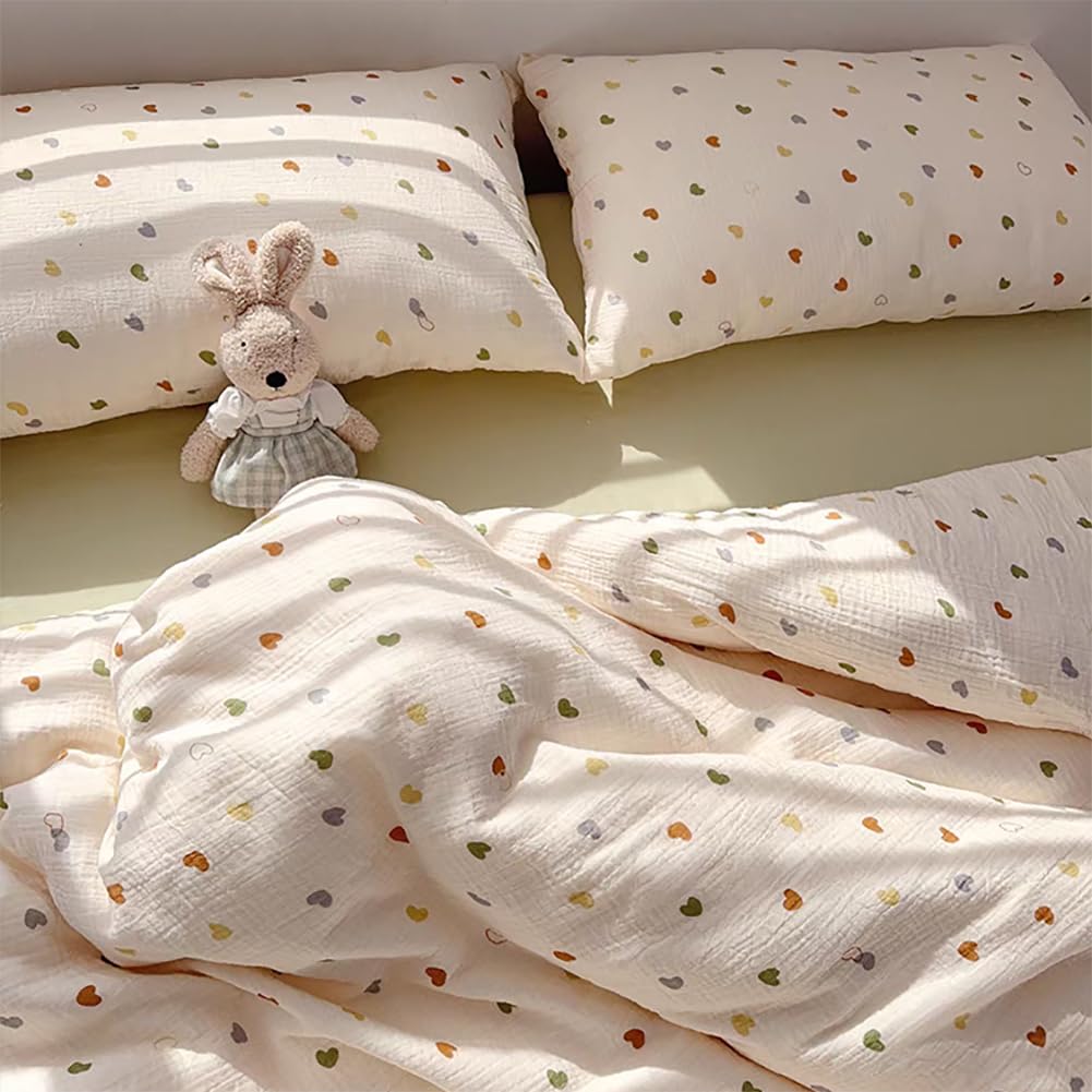 AShanlan Kinderbettwäsche 100x135 Baumwolle Musselin Bettwäsche Mädchen Oeko-TEX zertifizierte Bettbezug mit Reißverschluss