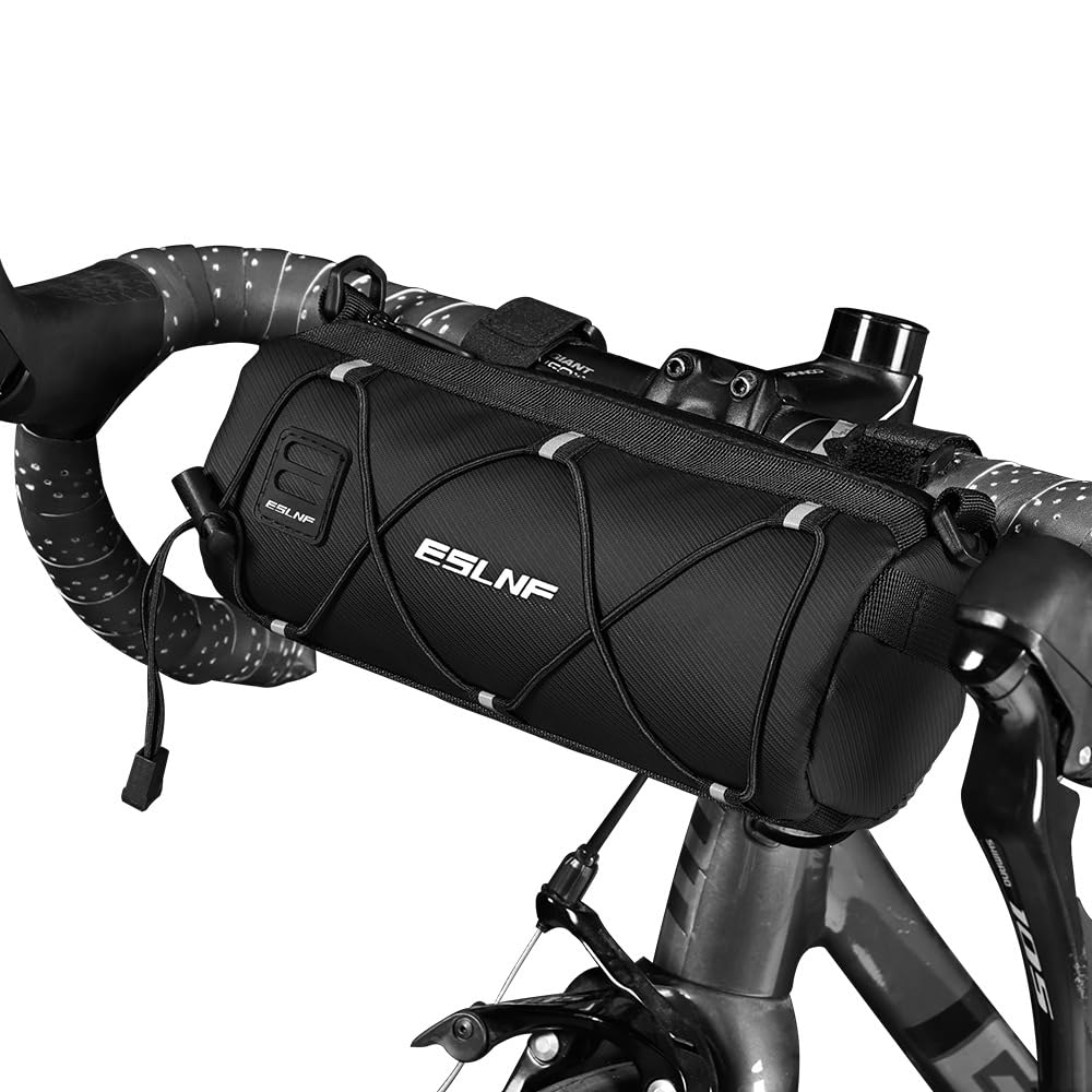 Borsa da Manubrio per Bicicletta, Borsa Manubrio Bici 2,4 L Impermeabile con Tracolla, un accessorio da ciclismo Professionale per Bici da Strada, da Città e Mountain Bike(Nero)