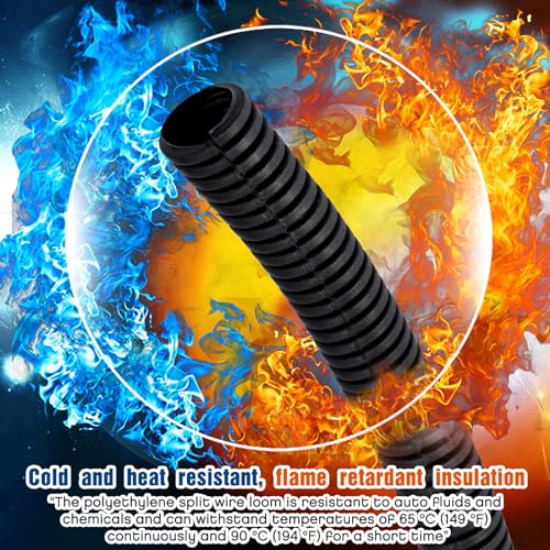 Sasylvia 2" x 15 ft Split Wire Loom Tubing Automotive Wire Loom Assortment Split Cable Sleeves Bulk Flexible Electrical Conduit Protective Kit by Sasylvia - Image 3