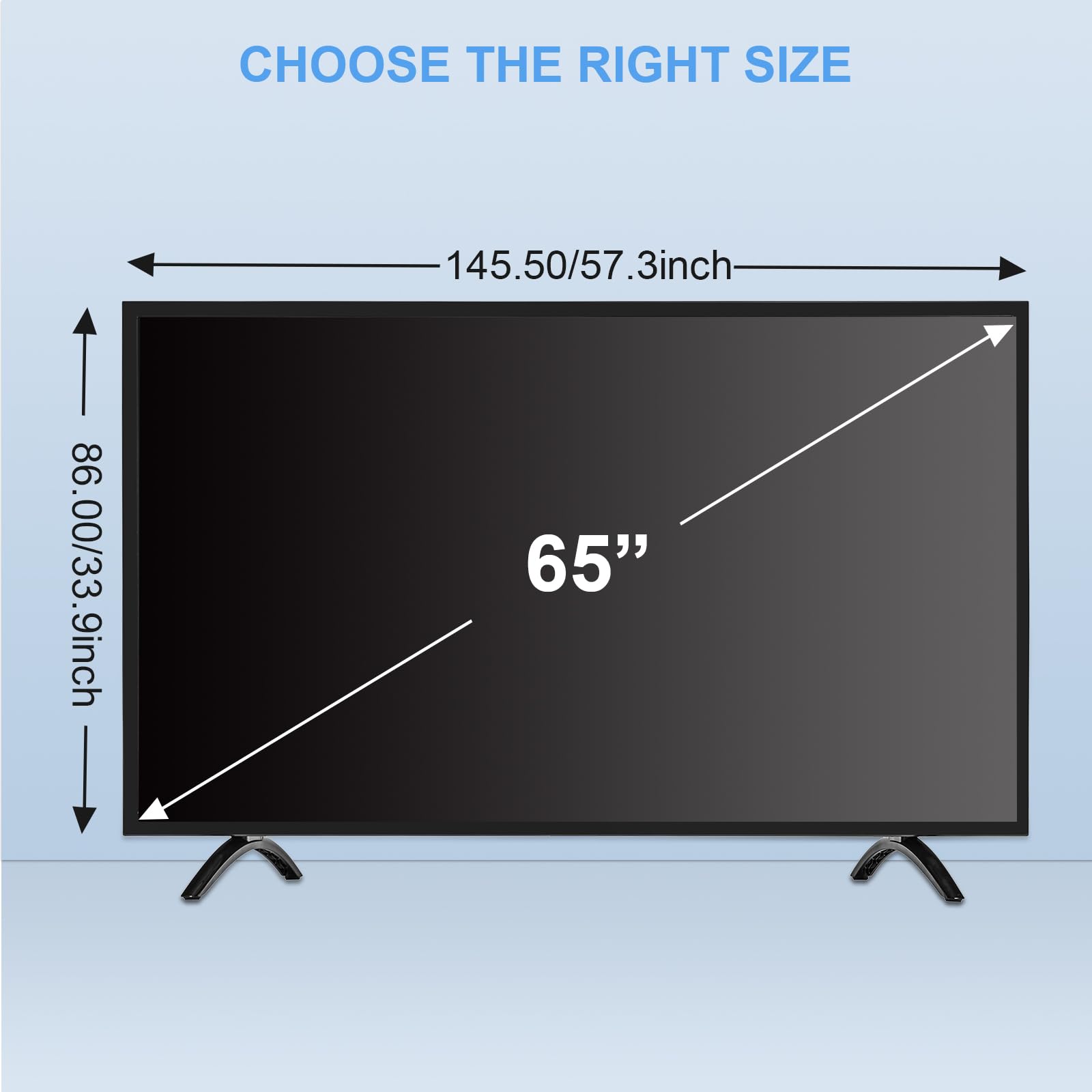 Qoosea Protector de Pantalla para TV de 65 Pulgadas - HD Claro, Panel Acrílico Protector para Pantallas de TV con Soporte de Un Punto o Dos Puntos, de Pared y Monitores de Ordenador