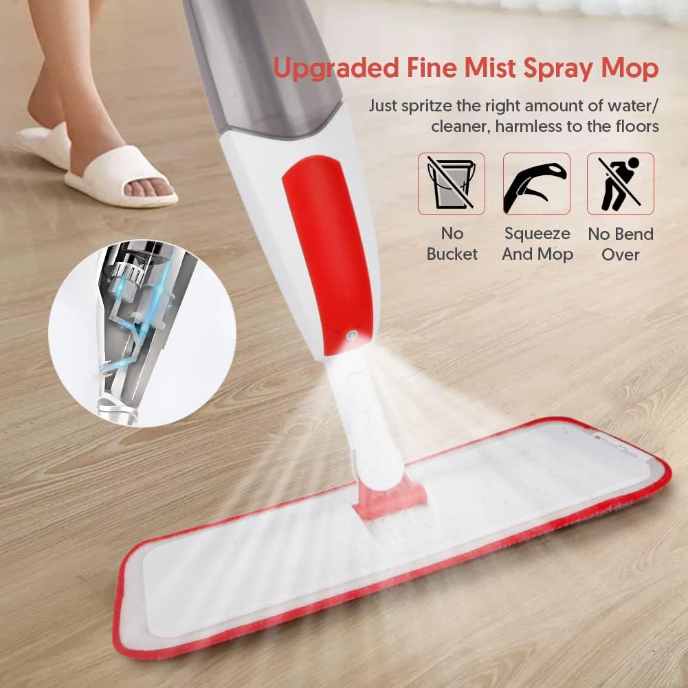 Microfiber Spray Mop for Laminate Floor Cleaning with 3pcs Washable Pads image 2