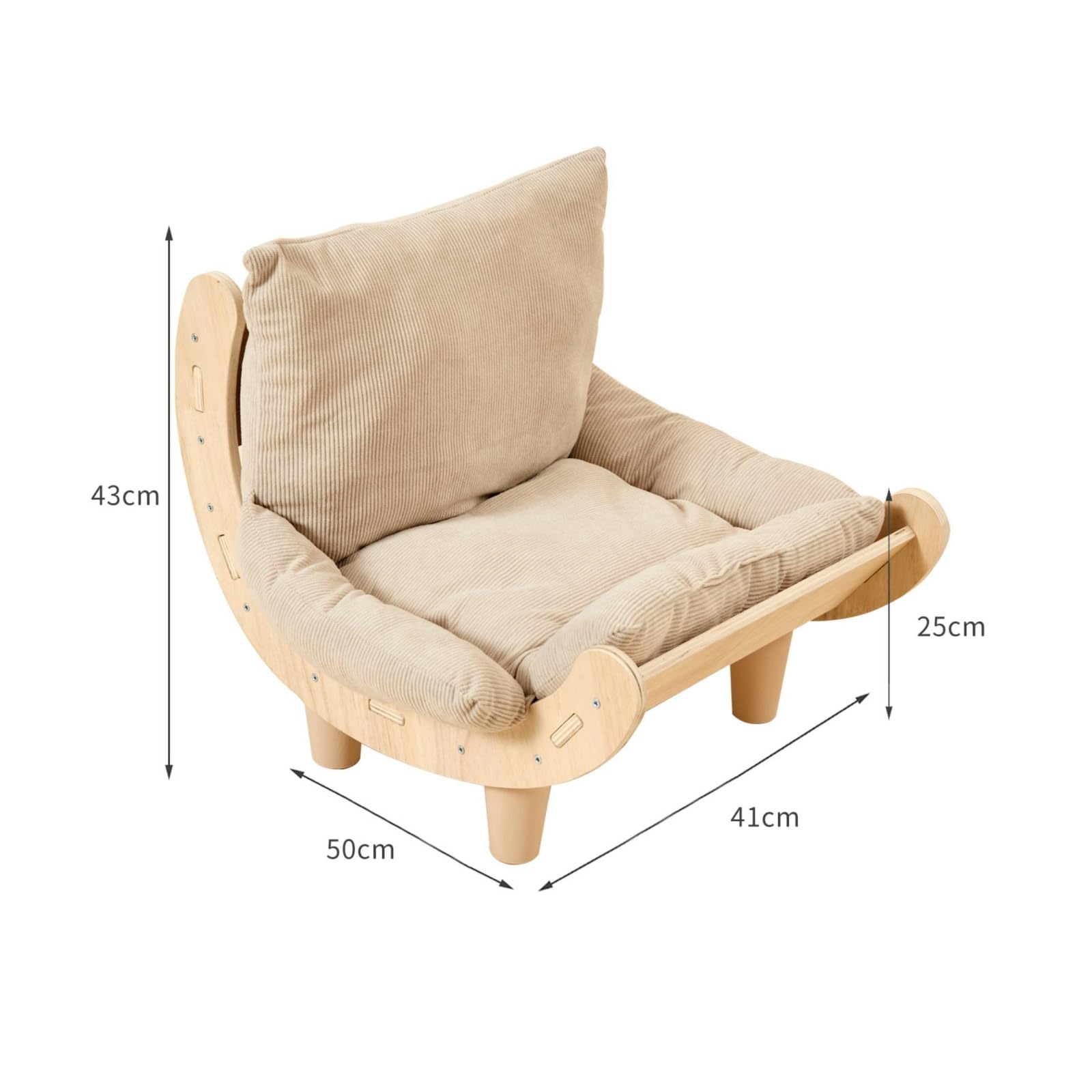Lit Griffoir Chat Double Face Canapé Griffoir Chat Coussin Doux Accessoire Animal pour Intérieur, Beige