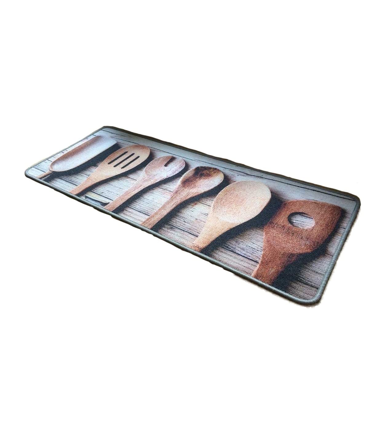 Casâme Deco-Flair Kitchen Door Mat, Polyamide, Brown Spoon, 50 x 120 cm