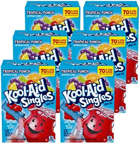 Kool-Aid Singles Tropical Punch (for 16.9-Ounce Bottles), 12-Count Packets (Pack of 6)