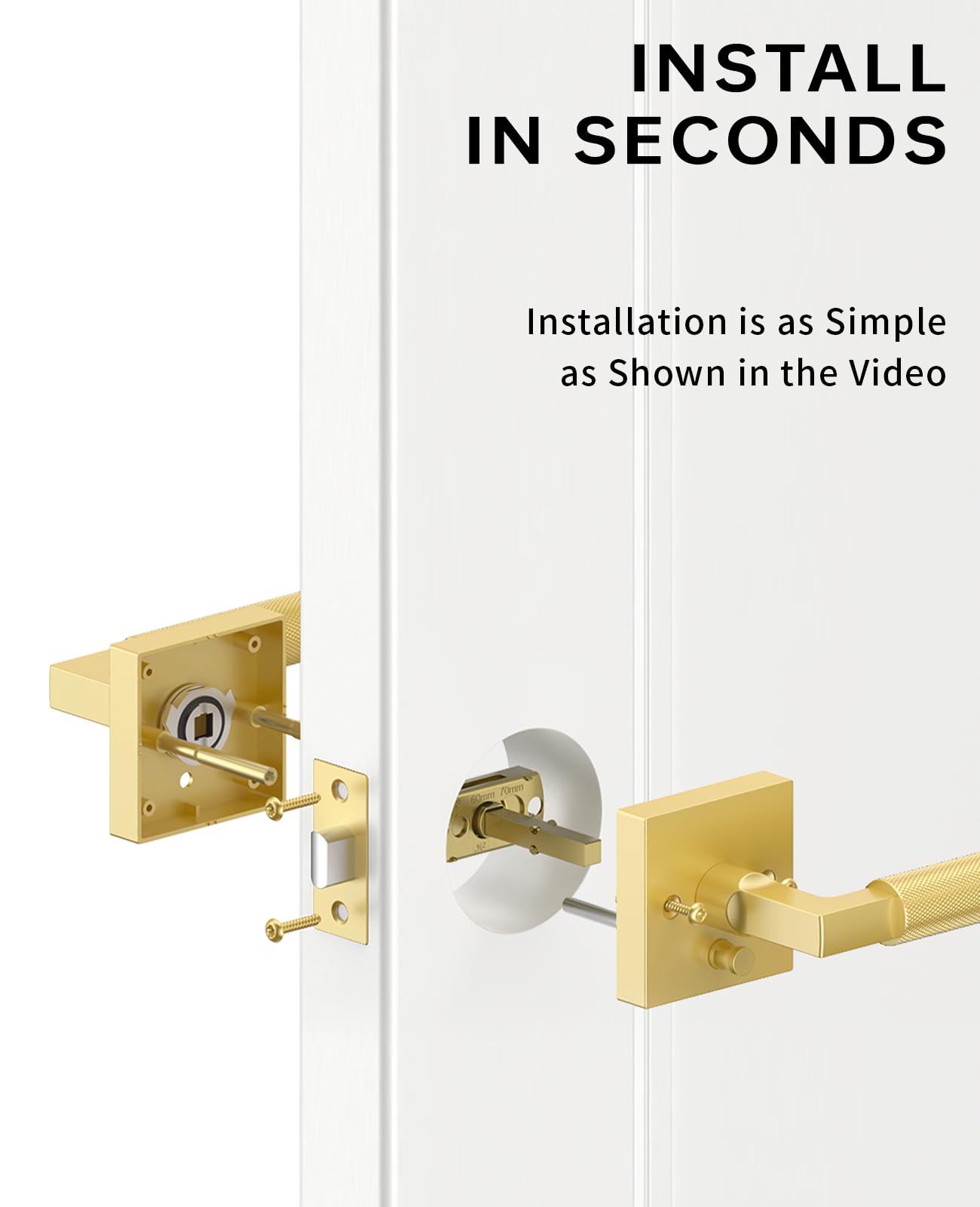 Asidrama 1 Lot De Poignées De Porte Dorées Avec Boutons De Porte D'intérieur Pour Chambre