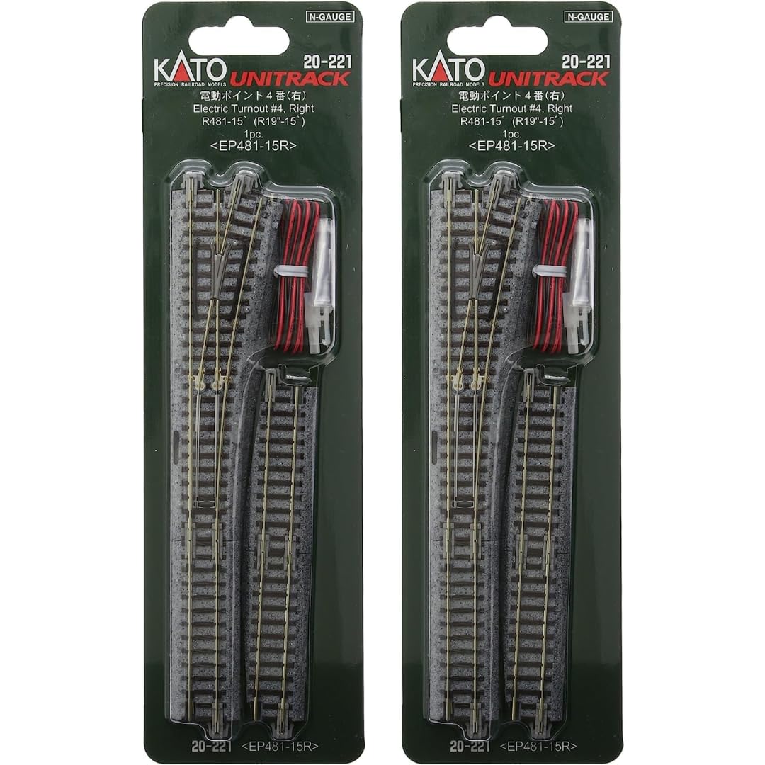 Kato USA Inc. N #4 Remote Right-Hand Turnout KAT20221 N Track× 2pack