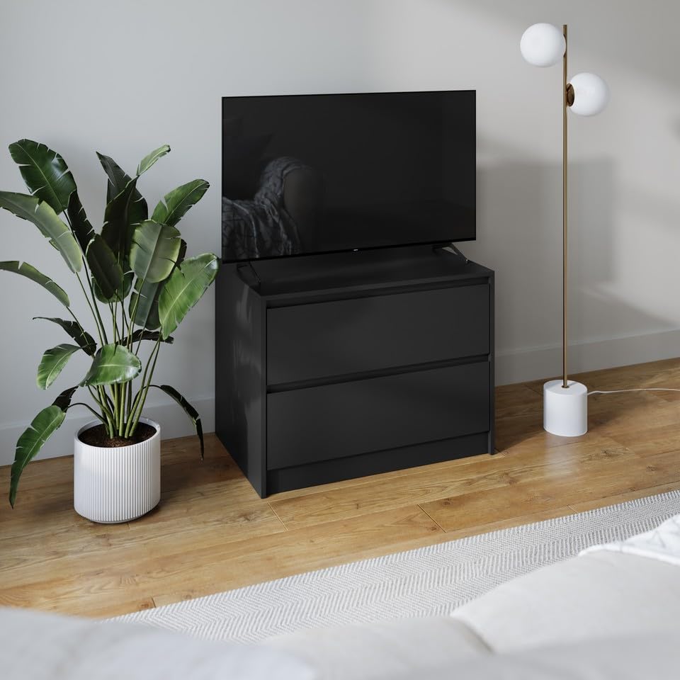 URBNLIVING 2 Drawer Chest Cabinet with Adjustable Feet, Modern Engineered Wood Dresser Unit with Smooth Glide Drawers - Image 4