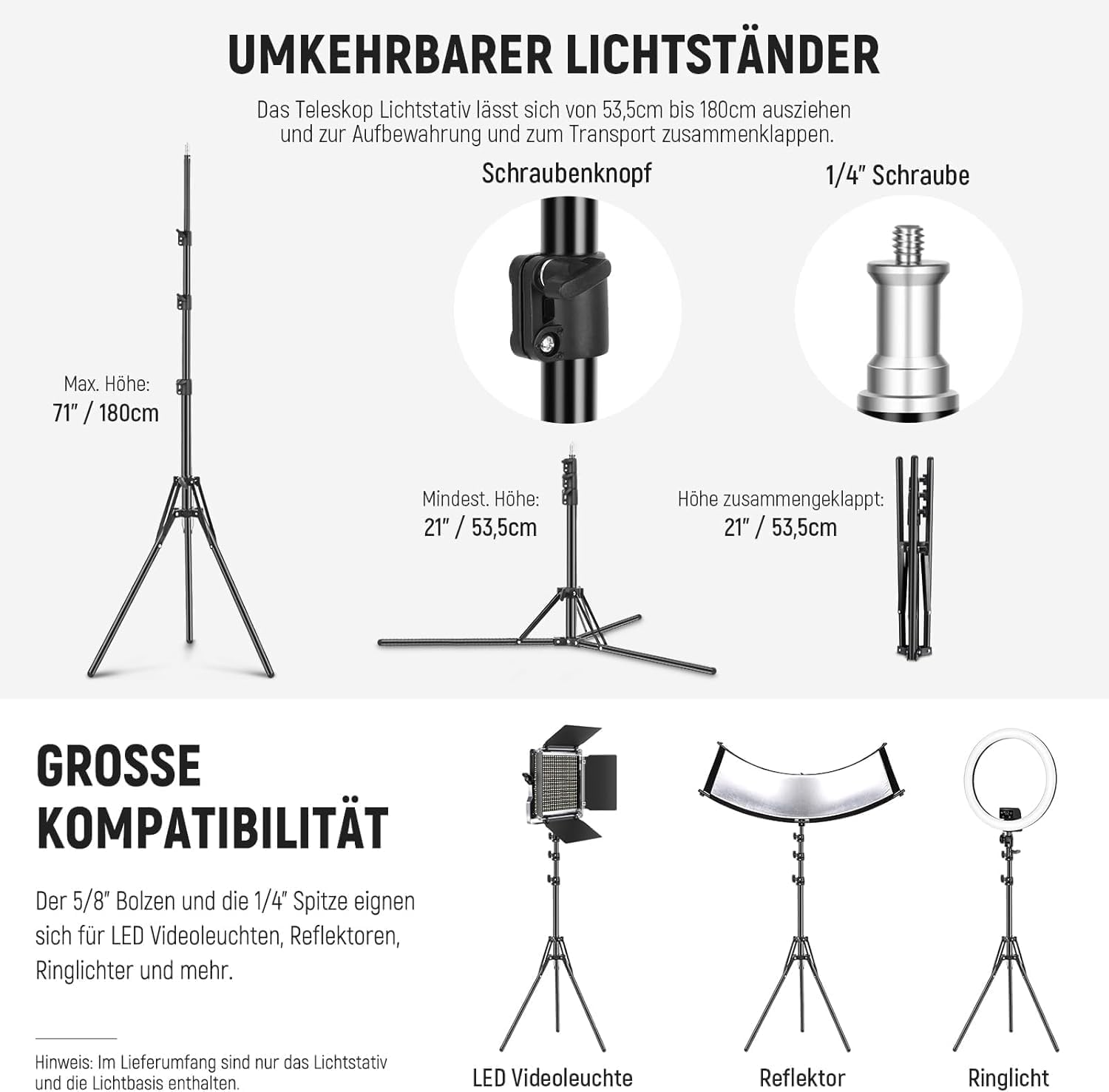 NEEWER 40x40cm Softbox Beleuchtung Set mit 35W LED Glühbirne E27 Sockel (EU Stecker) 5700K CRI93+, 180cm Licht Stativ für Fotografie Leuchte Videolicht Aufnahme TikTok, SF40