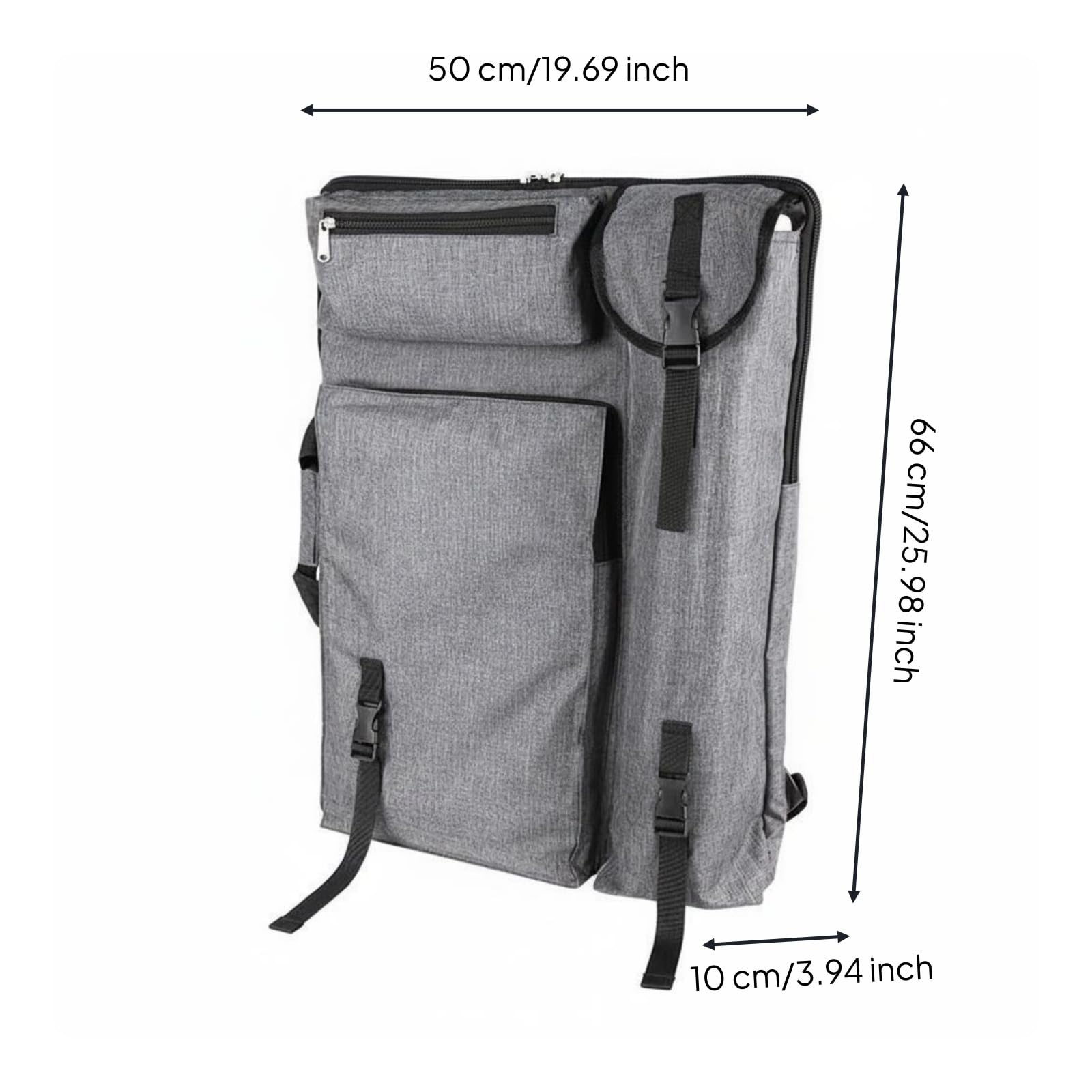 Colcolo Art Tragetasche Zeichenmappe Malkoffer Malrucksack Tasche mit Stabilem Aufbau Und Organisiertem Stauraum für Studium Atelier Workshop Feldstudien, Grau, A-Modell Grau