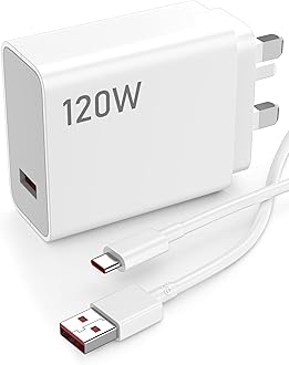 120W USB Plug Turbo Charger for Xiaomi Redmi Note 14 13 12 11 Pro, USB Fast C...