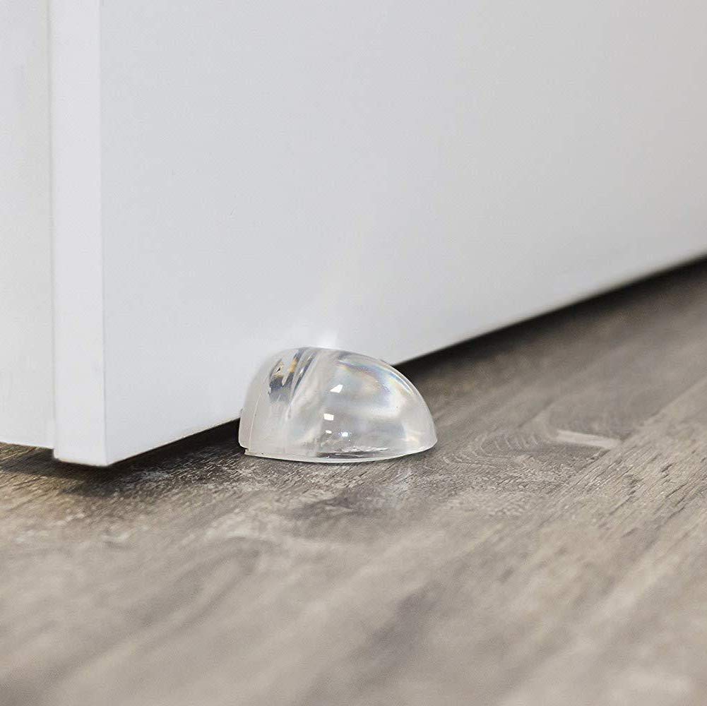 6 Fermaporta Trasparenti Autoadesivi - Protezione Per Pareti E Mobili, Facili Da Installare