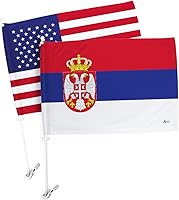 Vista 119 de Bandera de Estados Unidos con poste para coche, bandera para carros, 2 unidades, bandera de América, capó para auto, 4 de julio, decoración