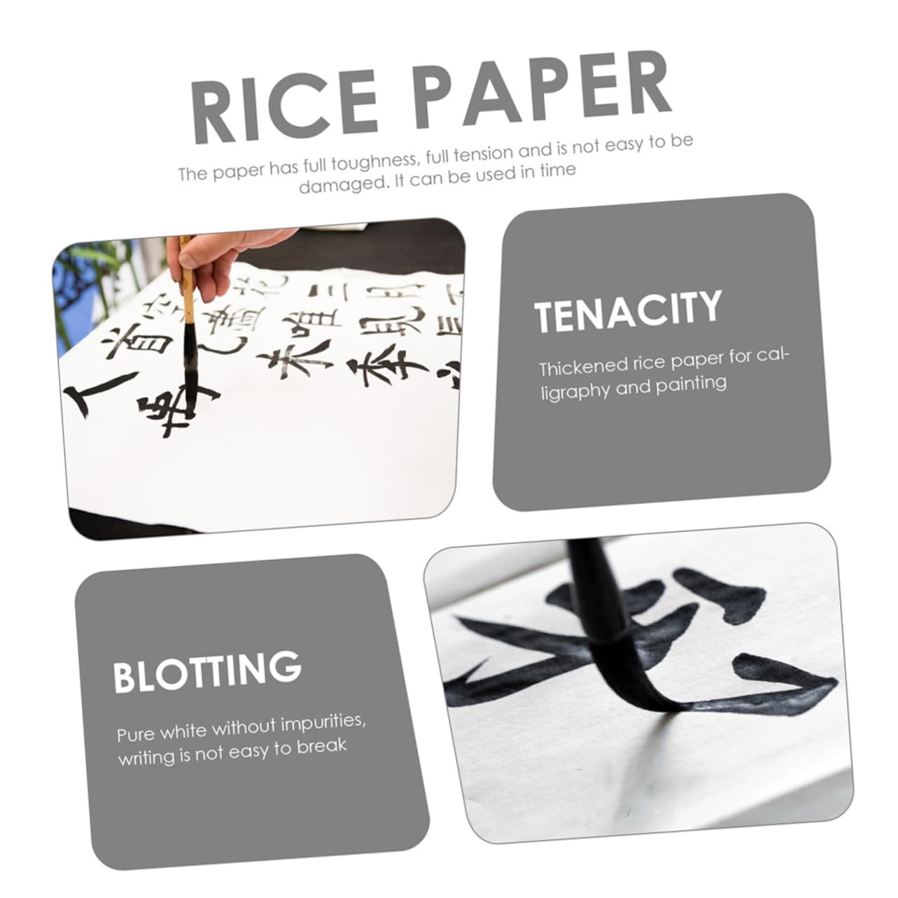 Gadpiparty 200 Sheets Convenient Rice of Portable Xuan for Calligraphy Painting Lightweight Durable for Watercolor Drawing Multi Function Art Supply