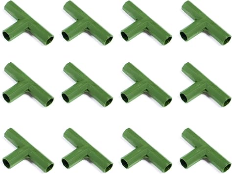 24Pcs Greenhouse Joint Connectors, 11mm Plant Stakes Connector Gardening Plastic Bracket Pipe Parts for Plants Supports Awning Pole Greenhouse Garden Framework