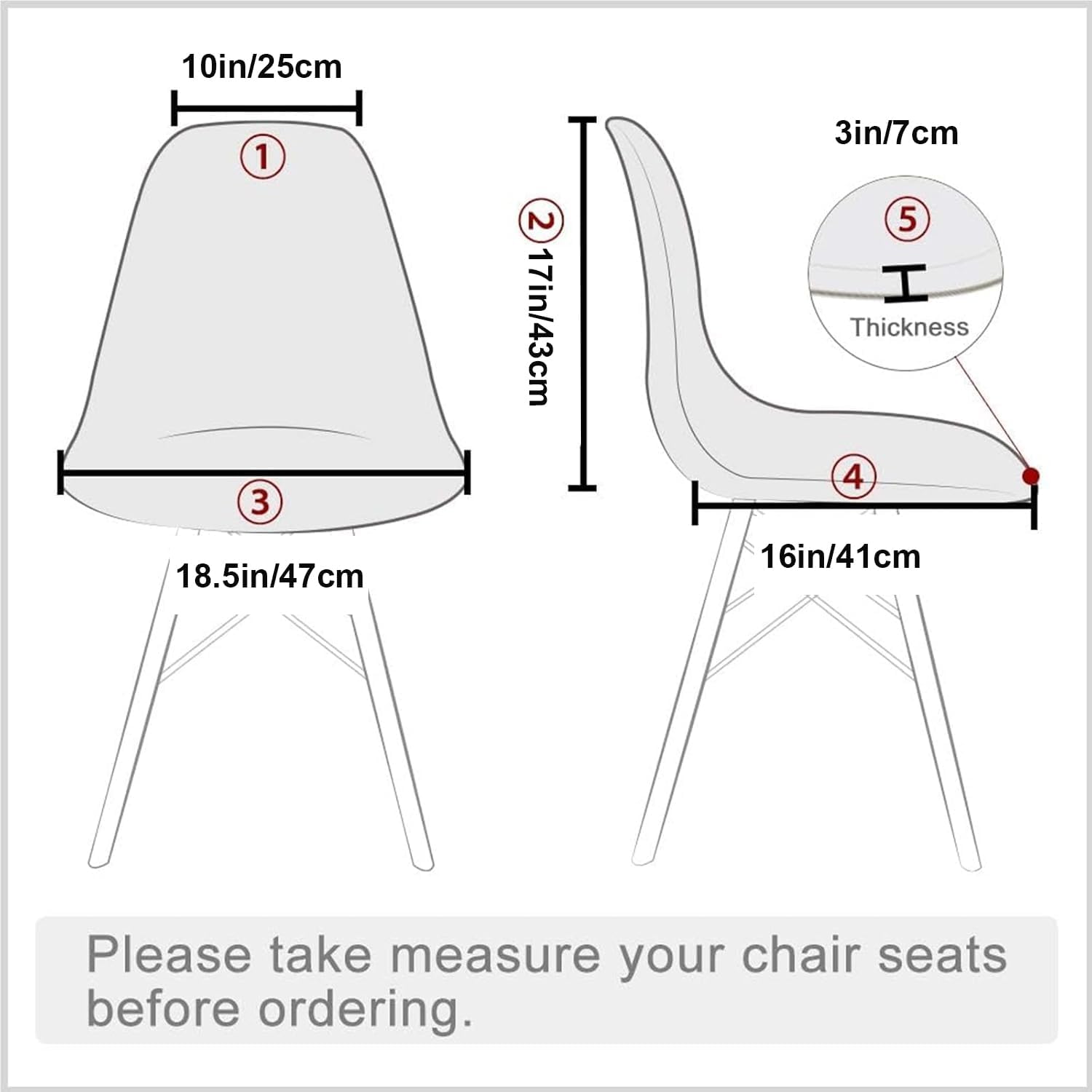 HAOYONG Waterproof Shell Chair Covers,Jacquard Dining Room Chair Slipcover Set of 4 Mid Century Modern Dining Chair Covers Stretchable Slipcovers for Kitchen, Office and Living Room