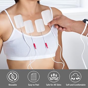 10 Pieces Electrode Pads for TENS Units 6x9 cm Self-Adhesive Replacement Pads Electrodes Patches for Electrotherapy