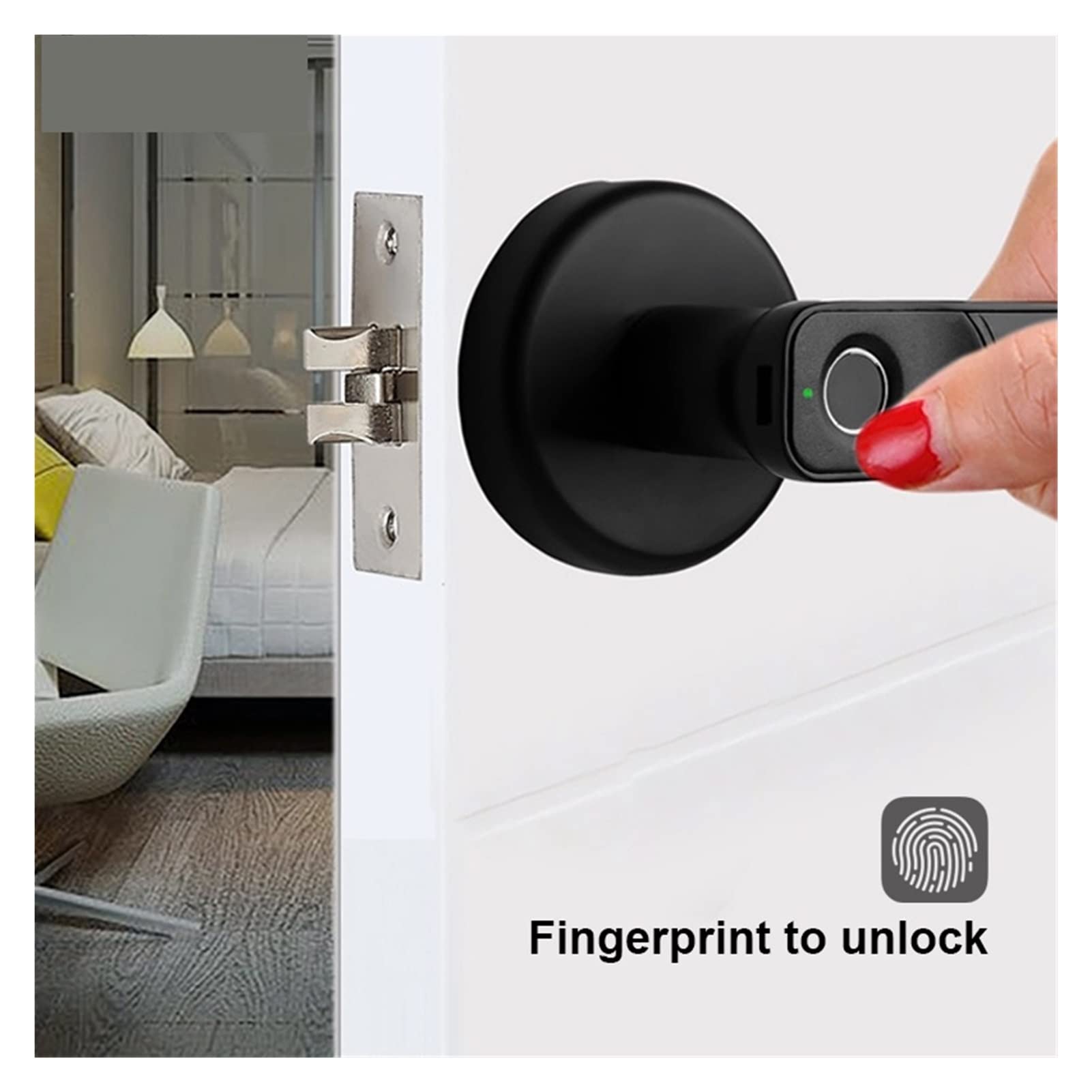 Inteligentny zamek do drzwi, Zamek drzwi odcisków palców z Bluetooth dla Tt Blokada eletronic blokada wiht biometria odcisk palca/hasło/klawisz/odblokowanie aplikacji(Single lock)