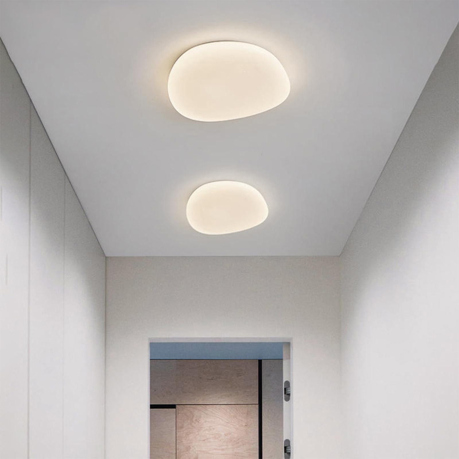 Lampe de plafond moderne en pavés, création lumineuse design blanc