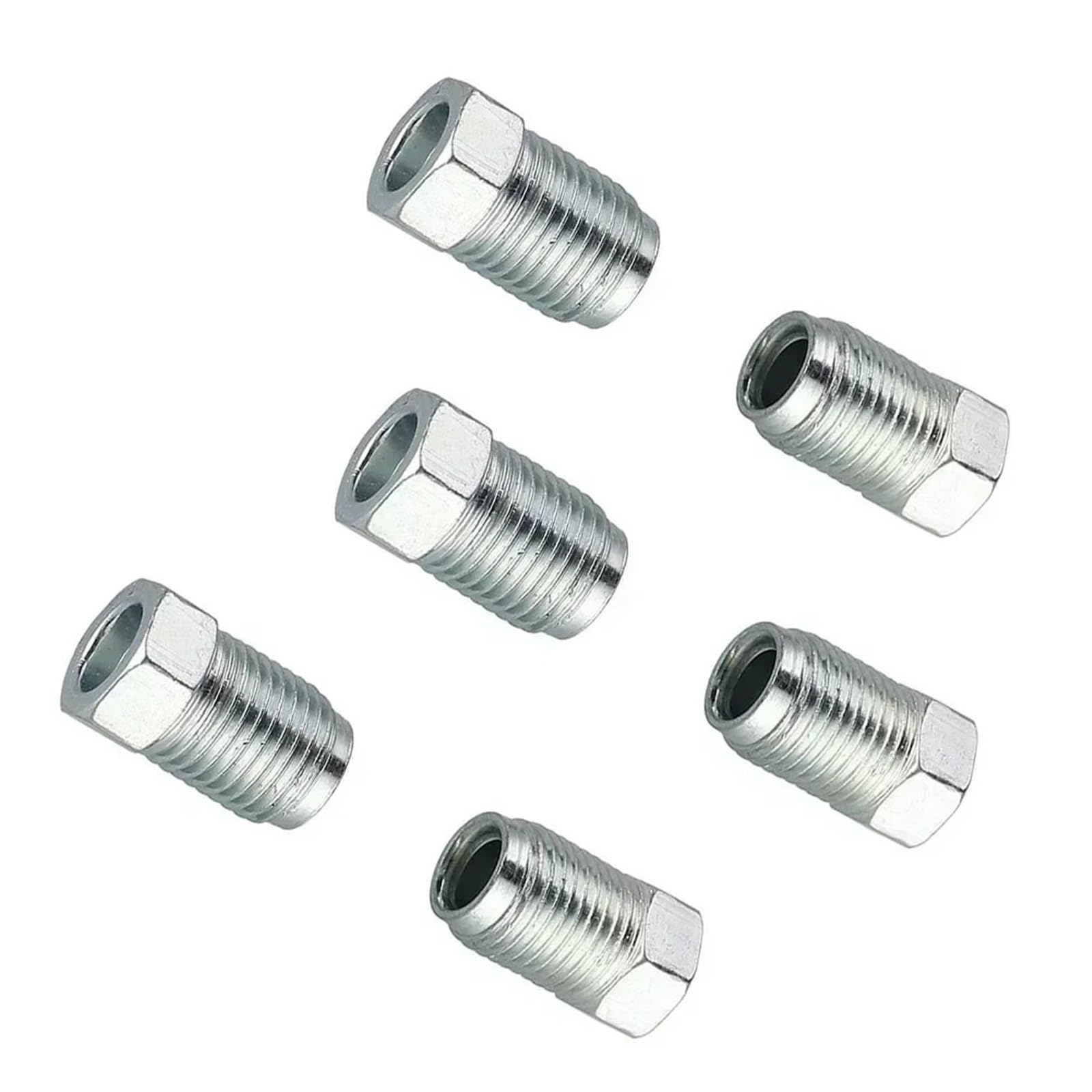 Aqyhsotw One Color Kits Metric Nuts Fittings M12mm X1mm Silver Unions Master 3/16" Pipe 6Pcs Accessories Brake Cable Connector Brake Lines Kit