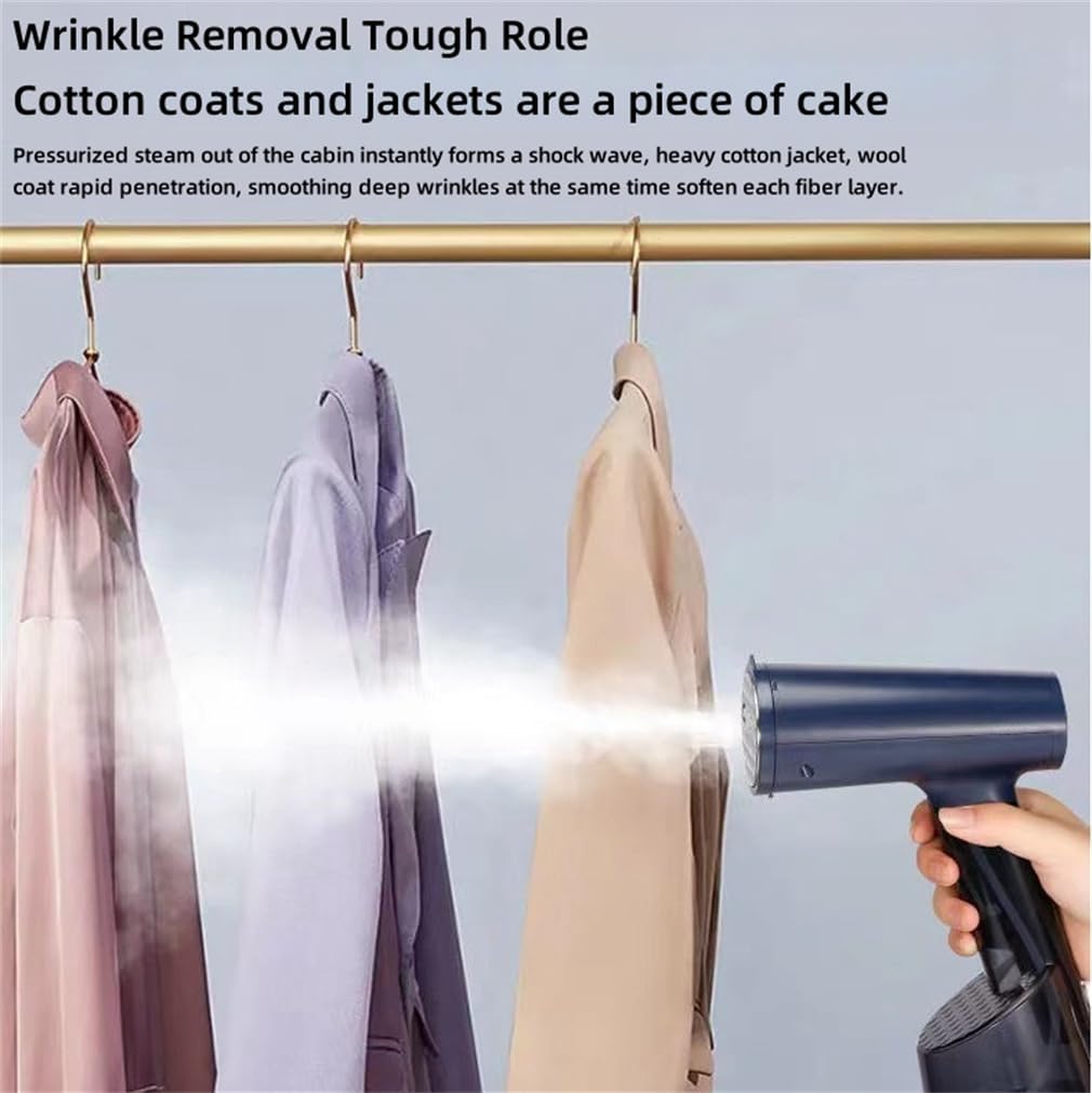Mini Handheld Clothing Steamer 1500W, Rapid Heating Portable 2 in 1 Fabric Wrinkle Remover and Clothing Iron, Alloy Panel 300Ml, for Home Office and Travel