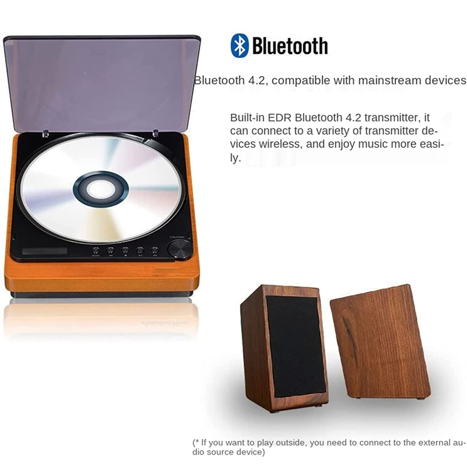 Monodeal CD-speler, draagbaar, bluetooth en radio, FM 2-in-1, oplaadbare draagbare cd-speler met luidspreker, disc-speler, ondersteuning AUX/USB, zwart Monodeal CD-speler, draagbaar, bluetooth en radio, FM 2-in-1, oplaadbare draagbare cd-speler met luidspreker, disc-speler, ondersteuning AUX/USB, zwart