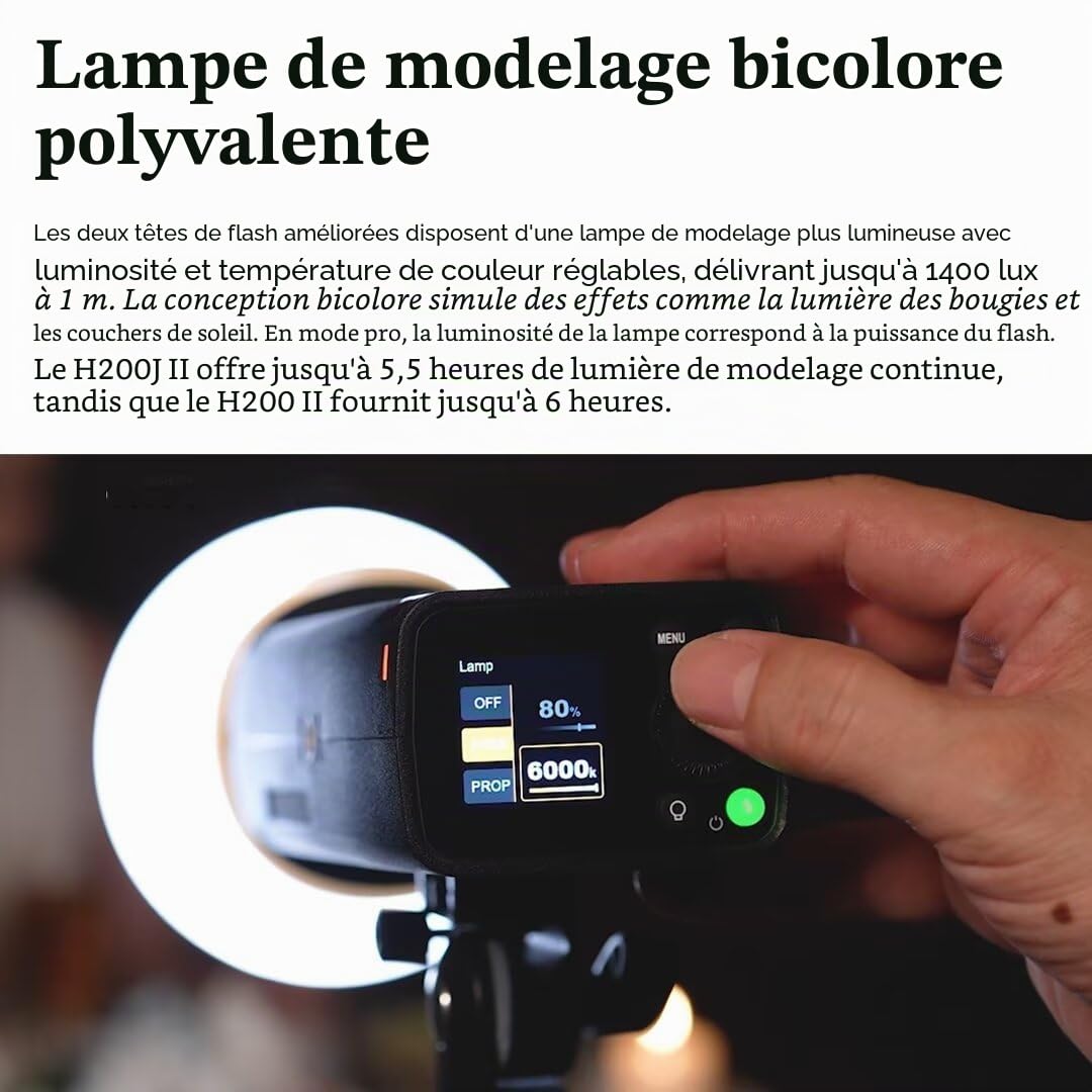 Godox AD200Pro II AD200 Pro II Appareil Photo Flash Flash 200Ws Lampe vidéo LED, TTL 2.4G, HSS 1/8000s, 500 flashs Pleine Puissance, pour la Plupart des appareils Photo (AD200 AD200Pro mis à Niveau)