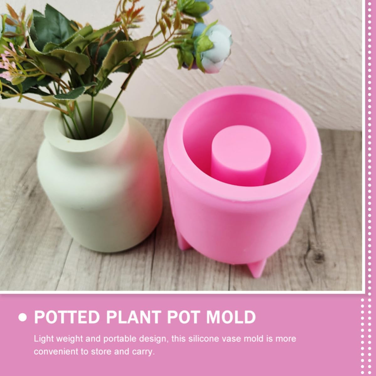 Molde de Silicona Redondo para Hacer Macetas y Porta Bolígrafos, Ligero y Fácil de Desmoldar, Adecuado para Manualidades en Casa y Proyectos DIY