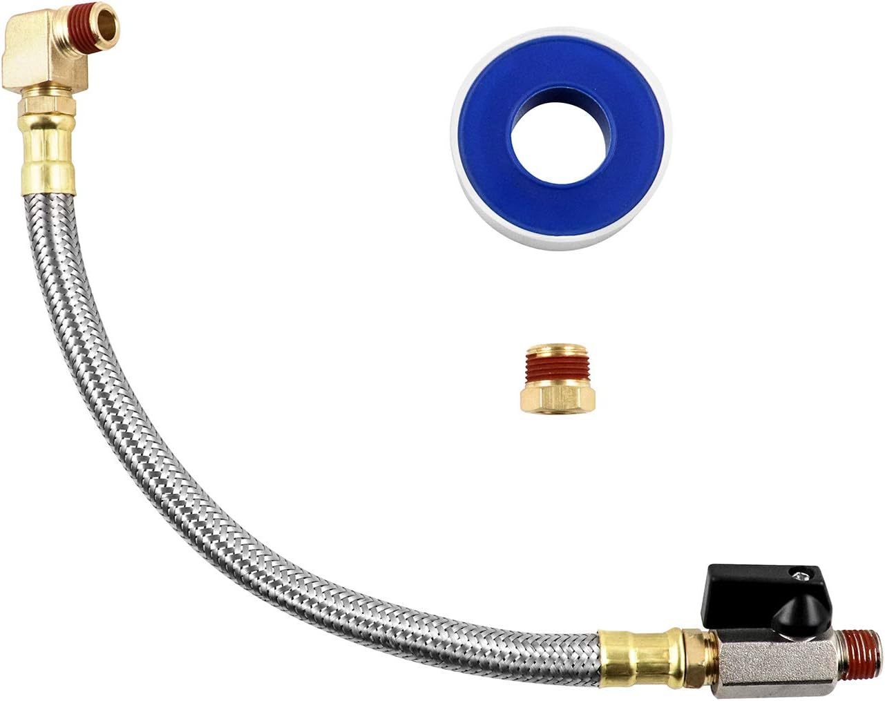QWORK Extended Tank Drain Valve Assembly Kit for Air Compressor