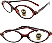 Armação Óculos Oval Acetato Café