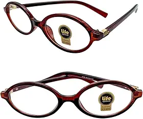 Armação Óculos Oval Acetato Café