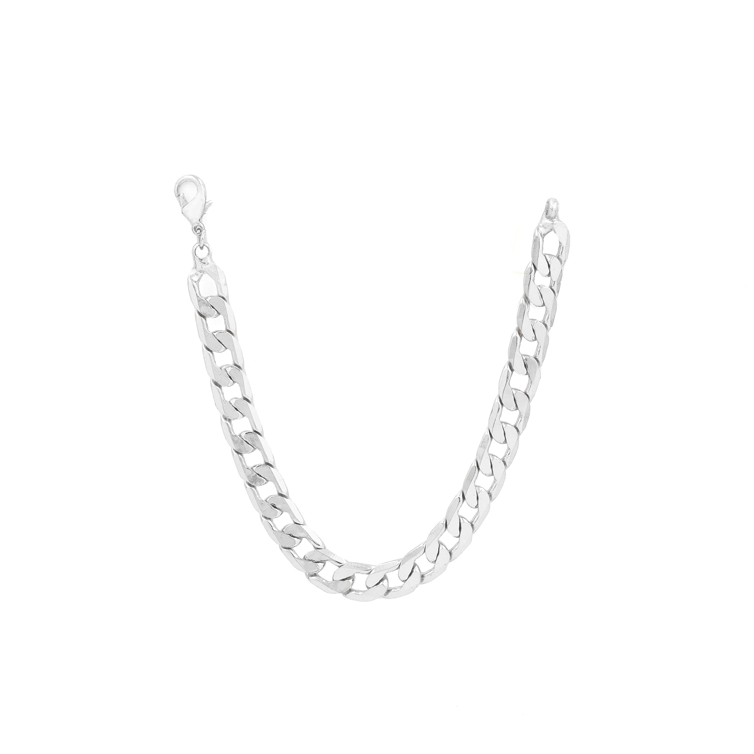 VILLAIN Rhodium Plated Bracelet for Men & Boys | Skin Friendly, One Size, Stylish | Formal & Casual Wear | Sturdy & Premium Finish for a Bold look