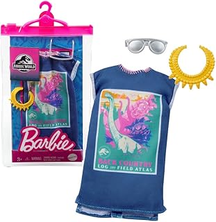 Barbie Fashions Complete Looks 3 of Doll Clothes Inspired by Popular Brand Roxy, Complete Look with Outfit & Accessories for Barbie Dolls, Gift for Kids 3 to 8 Years Old