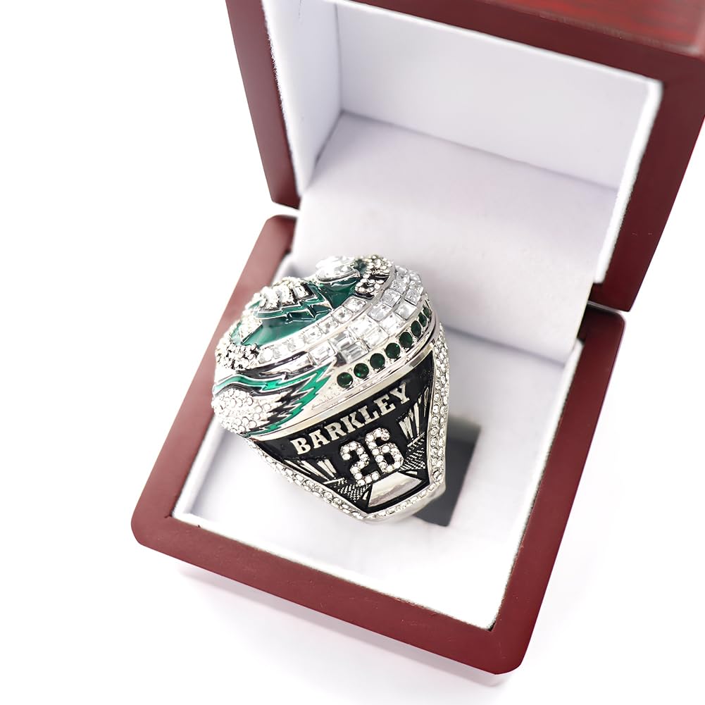 Huadafun 59th Eagles Championship Ring Replica Player No.26 Barkley Football Champion Rings Collectible, Super Bowl Fan Gift for Men, Alumni and Collectors,11#