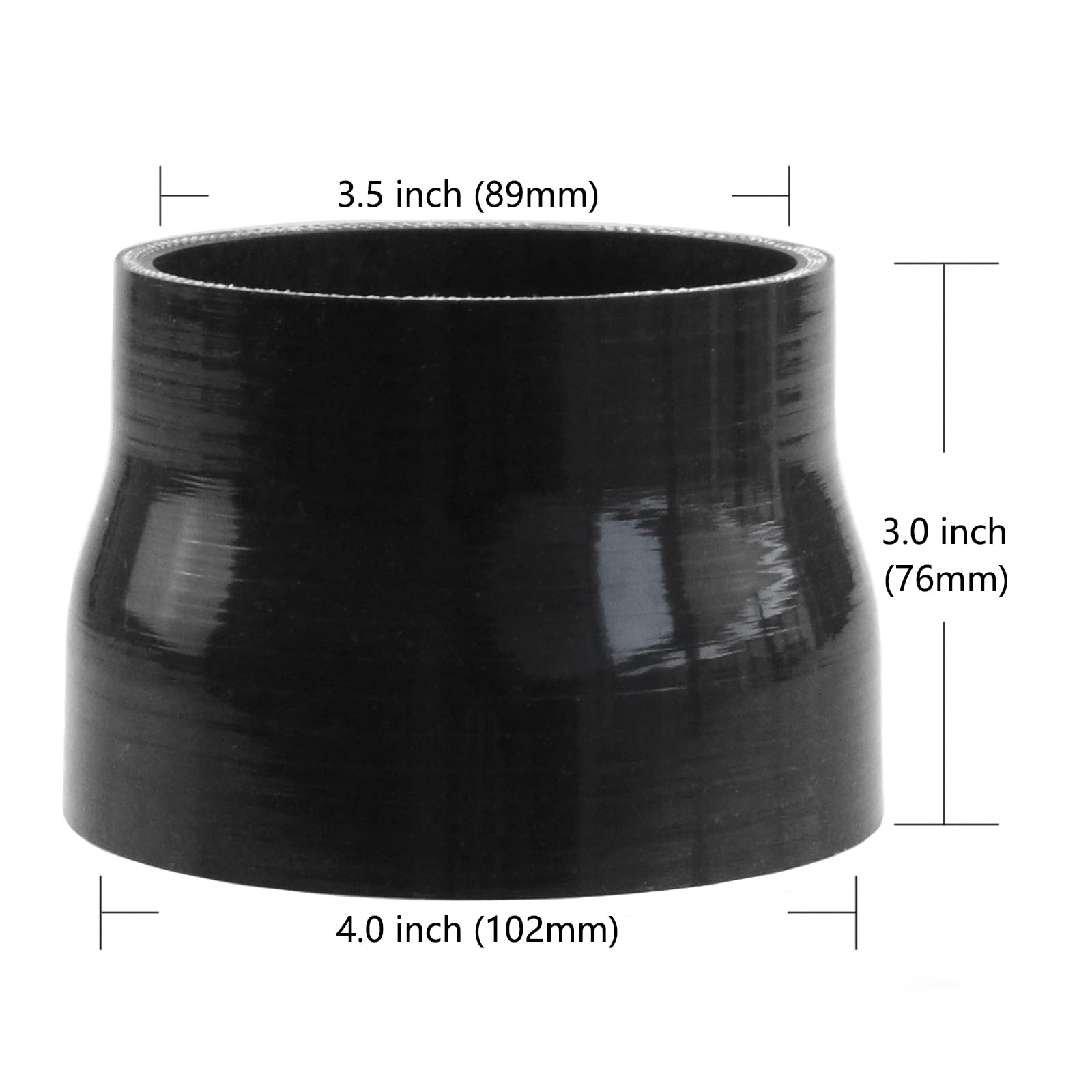 Vibrant 4 Ply Reinforced Silicone Straight Hose Coupling - 2in I.D. x 12in long (BLACK) main image 1
