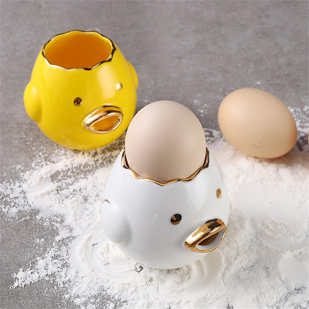 Separador De Huevos Para Cocina Separador de proteína de clara de huevo de cerámica creativo, filtro de líquida de huevo for el hogar(Color:White)