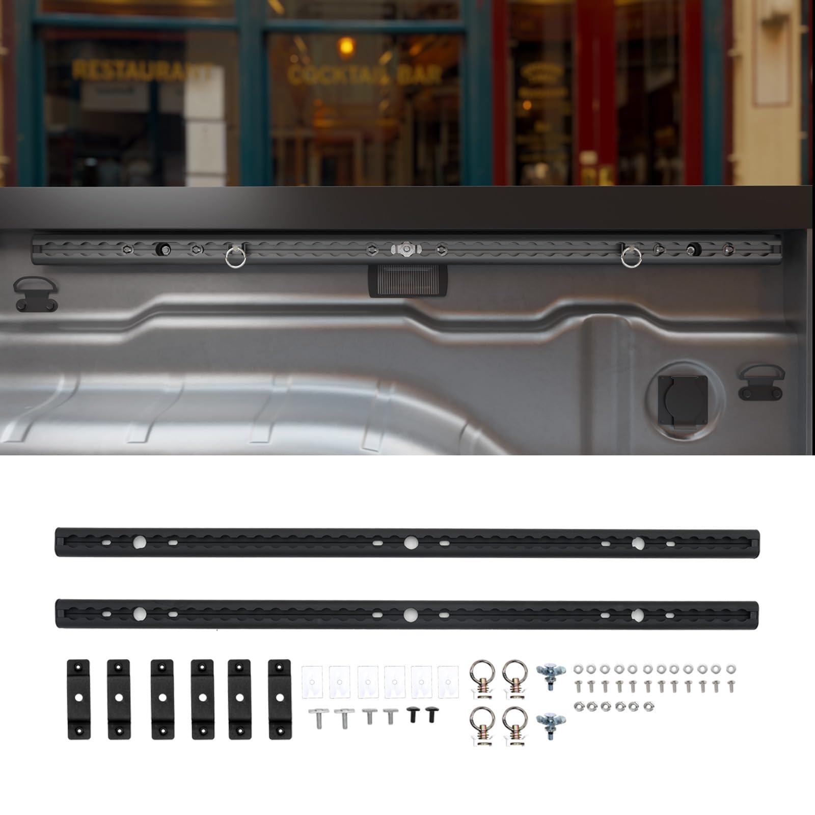 truck bed rail system compatible with 2022-2025 nissan frontier side rail 5ft cargo management track aluminum alloy truck bed tie-down system 2pcs bed track 2024 frontier accessories