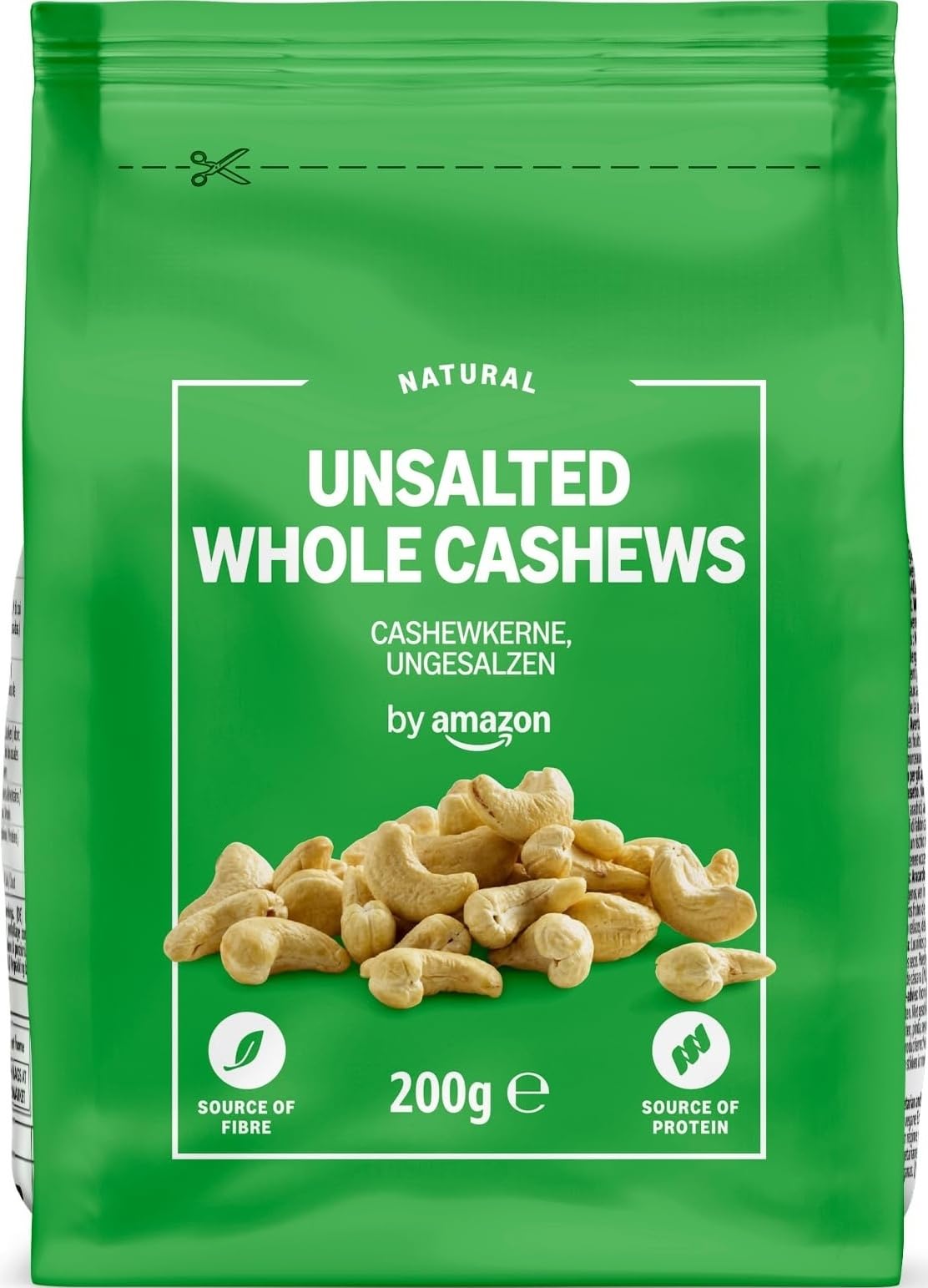 by Amazon Whole Cashew Nuts Unsalted, 200g