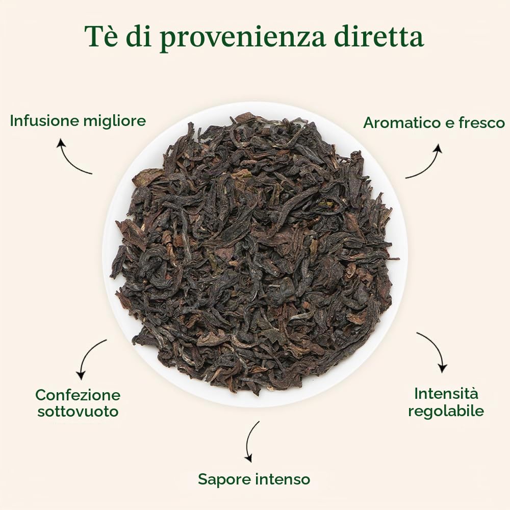 VAHDAM Tè Oolong di Alta Montagna Sfuso | 340g (170+ Tazze) | Tè Oolong Indiano di Darjeeling | Foglie Intere | Monorigine Naturale | Raccolto a Mano in Giardini di Alta Quota