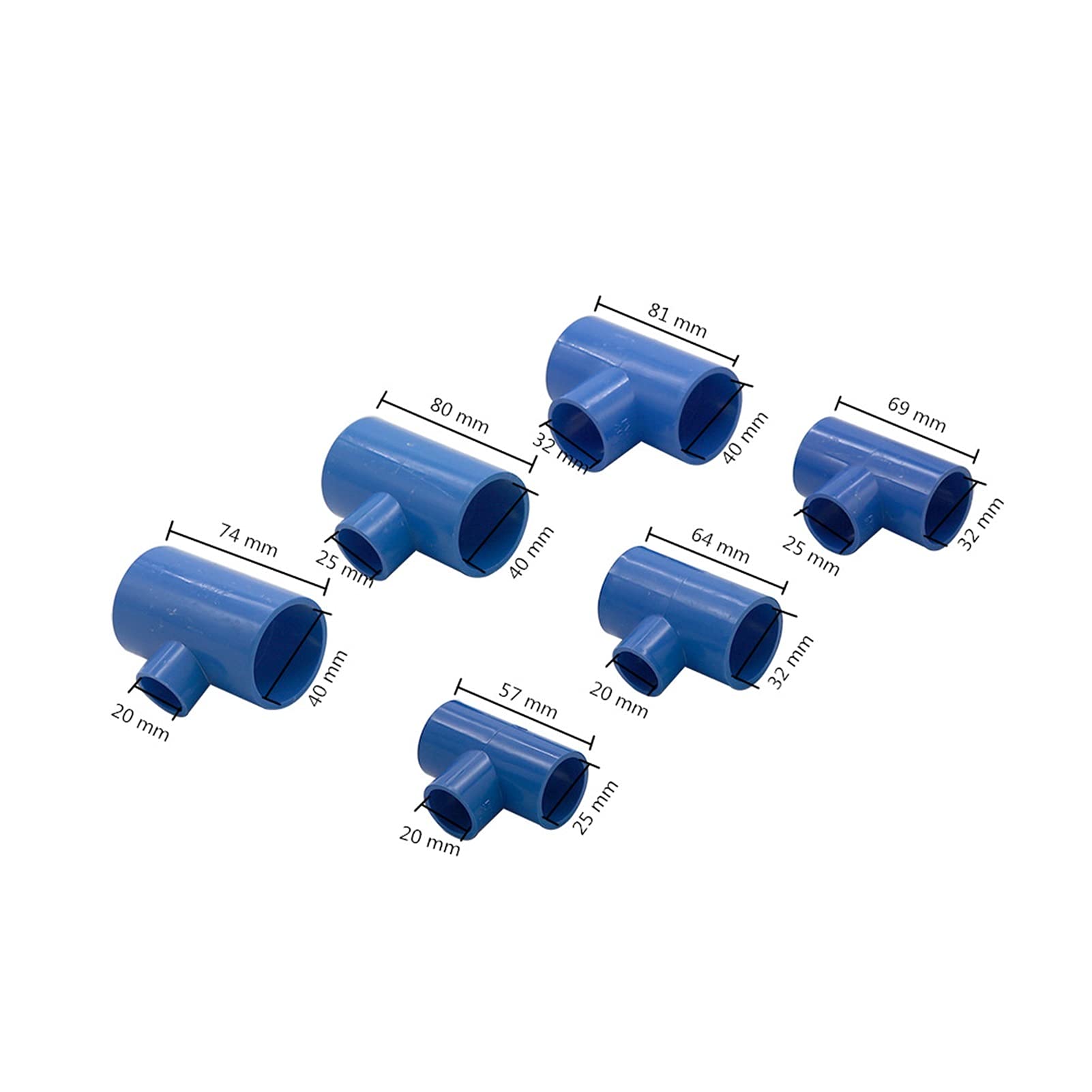 Utility Hose Butt Hose Connector Adapter Pvc Inner Diameter 20/25/32/40Mm Reduction 3 Way T-Shaped Garden Greenhouse Farm Water Supply Pipe Fittings Aquarium Adapter/Sier